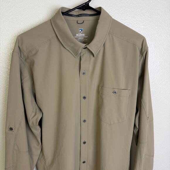 Kuhl Bandit Shirt Mens L Brown Long Sleeve Button Up Outdoors Roll Tab Hiking - Picture 4 of 12